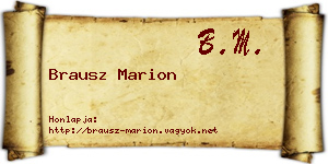 Brausz Marion névjegykártya